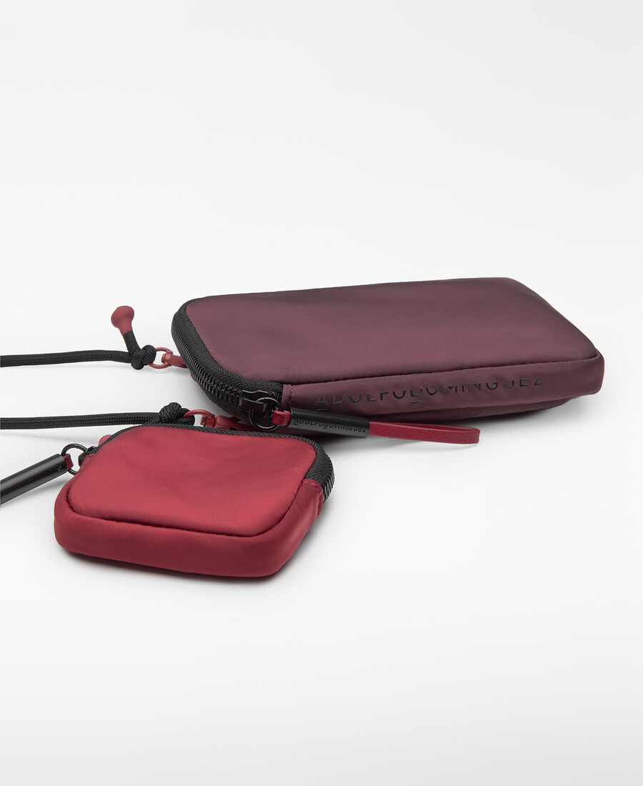 porta cellulare bicolore in nylon da donna