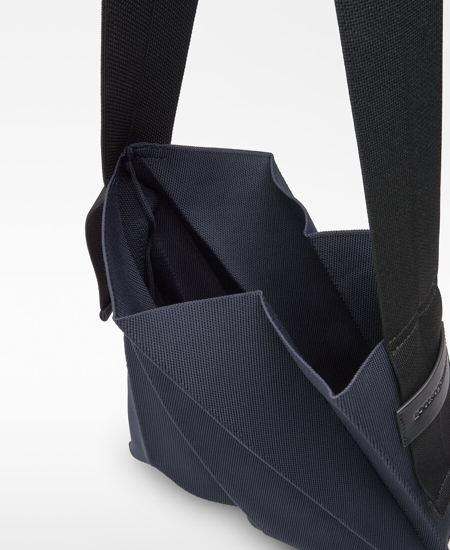 borsa hobo plissettata in maglia da donna