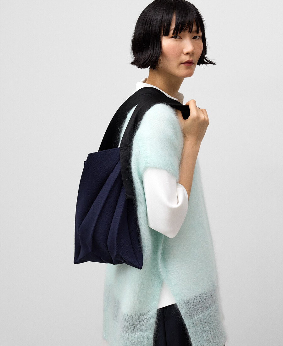 borsa hobo plissettata in maglia da donna