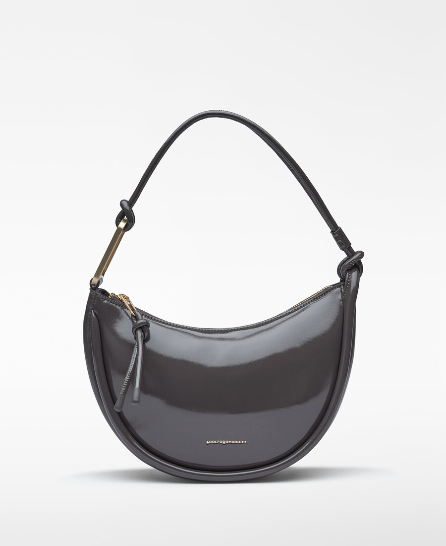 borsa a tracolla luna in vernice da donna