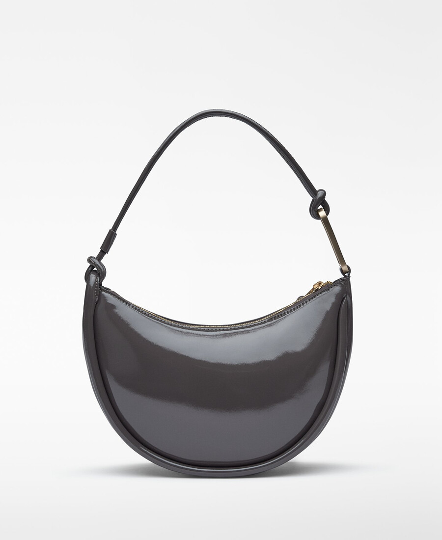 borsa a tracolla luna in vernice da donna