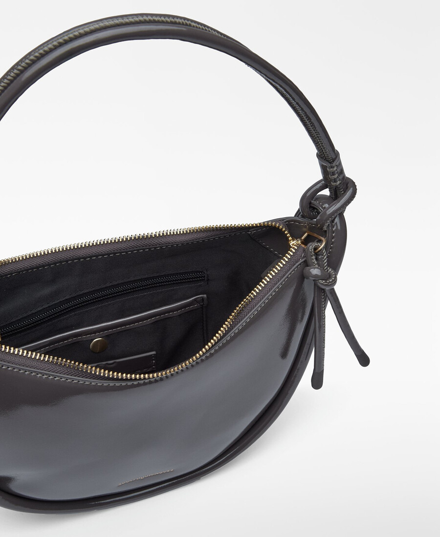 borsa a tracolla luna in vernice da donna