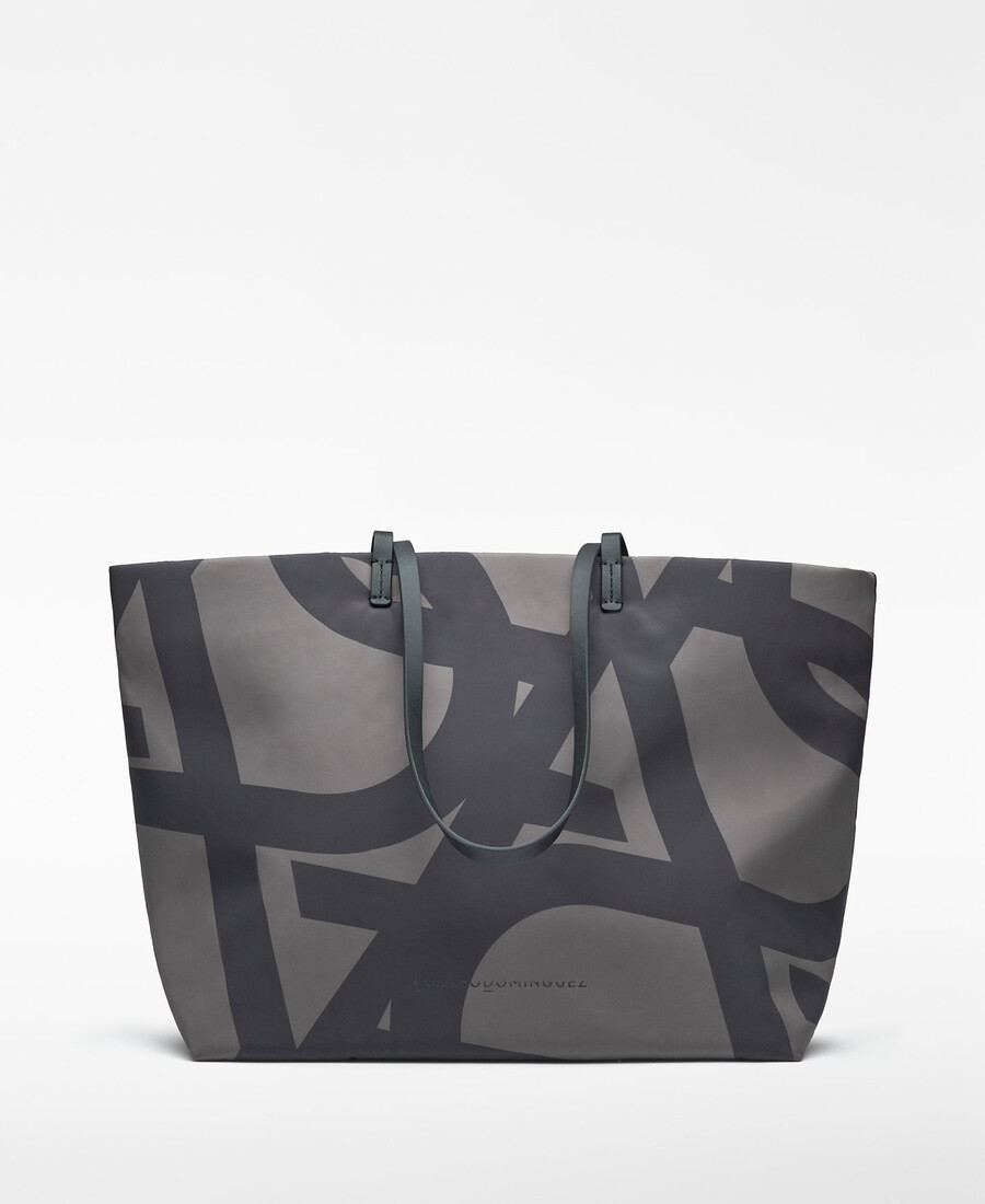 borsa shopper maxi logo in nylon da donna