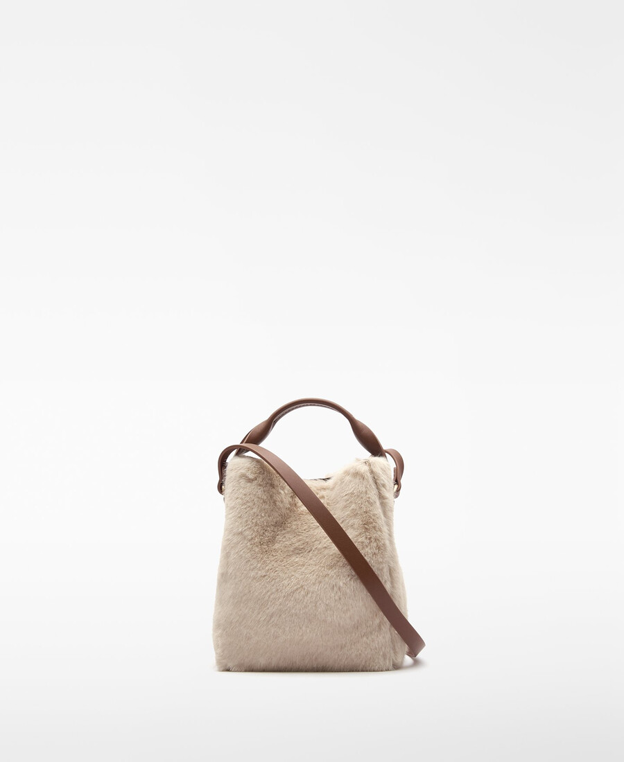 borsa hobo piccola in pelliccia sintetica mica da donna