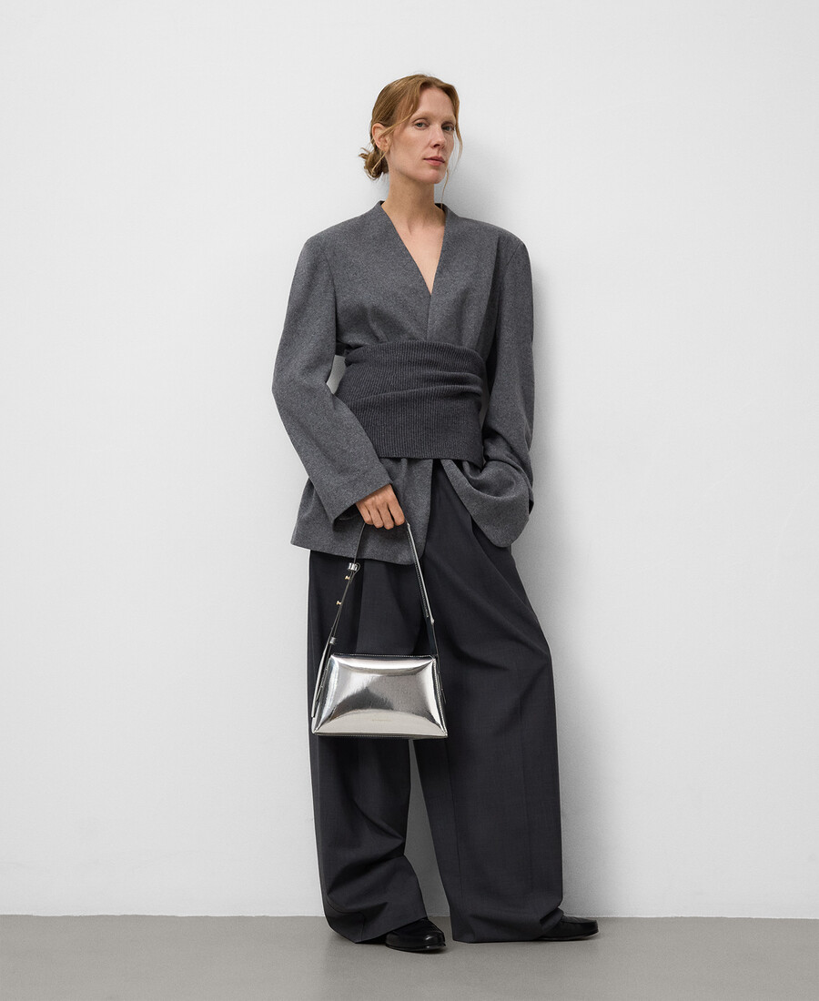 borsa a tracolla donna in mica metallizzata