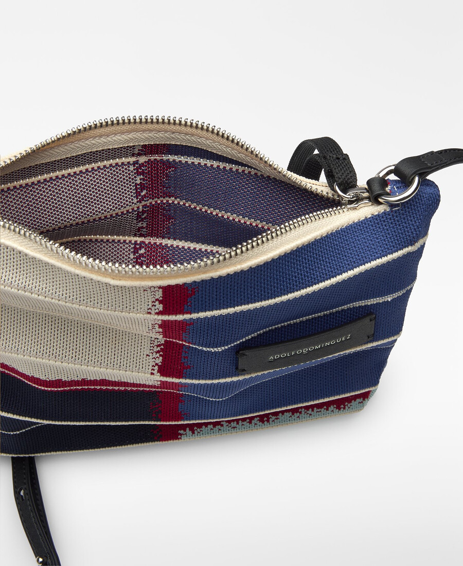 borsa da toilette da donna in maglia stampata e plissettata