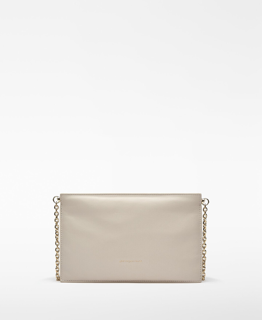 pochette imbottita in pelle da donna