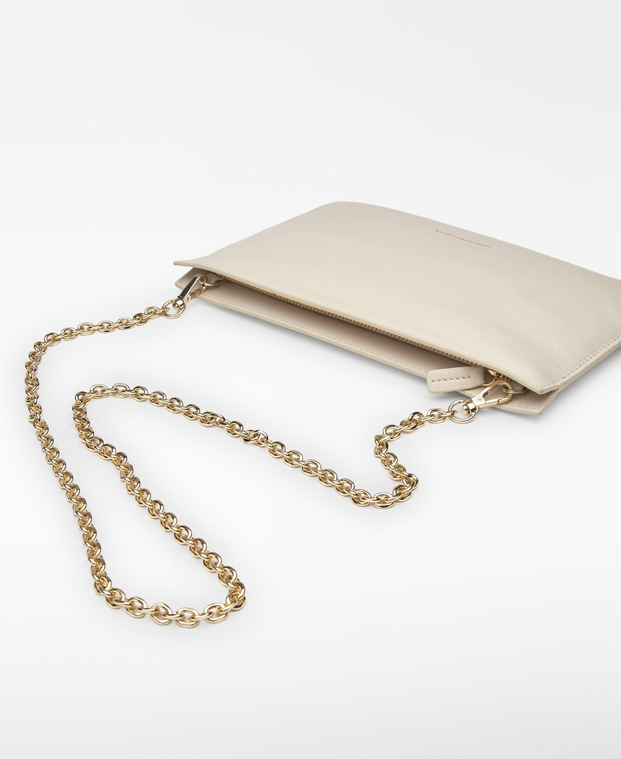 pochette imbottita in pelle da donna