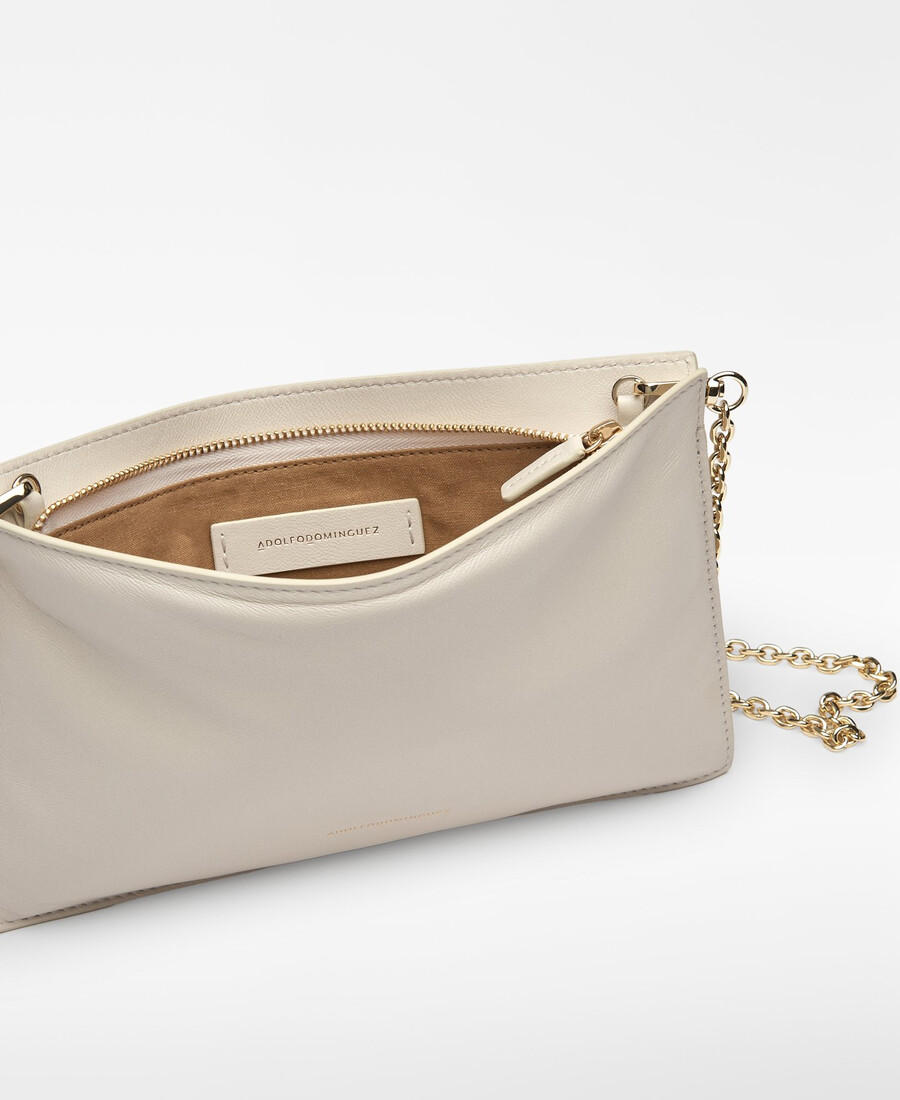 pochette imbottita in pelle da donna