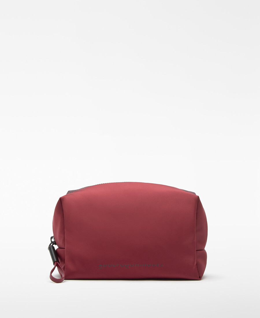 borsa da toilette grande bicolore in nylon da donna