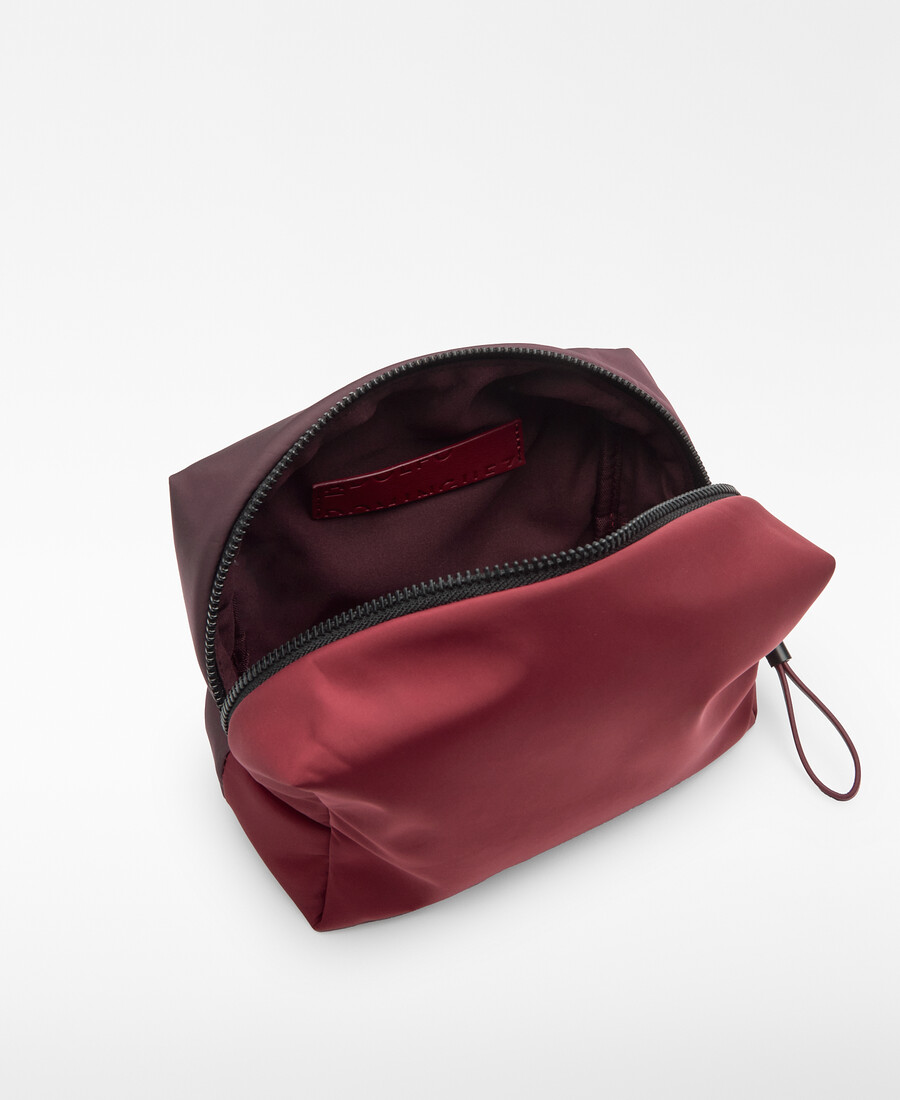borsa da toilette grande bicolore in nylon da donna