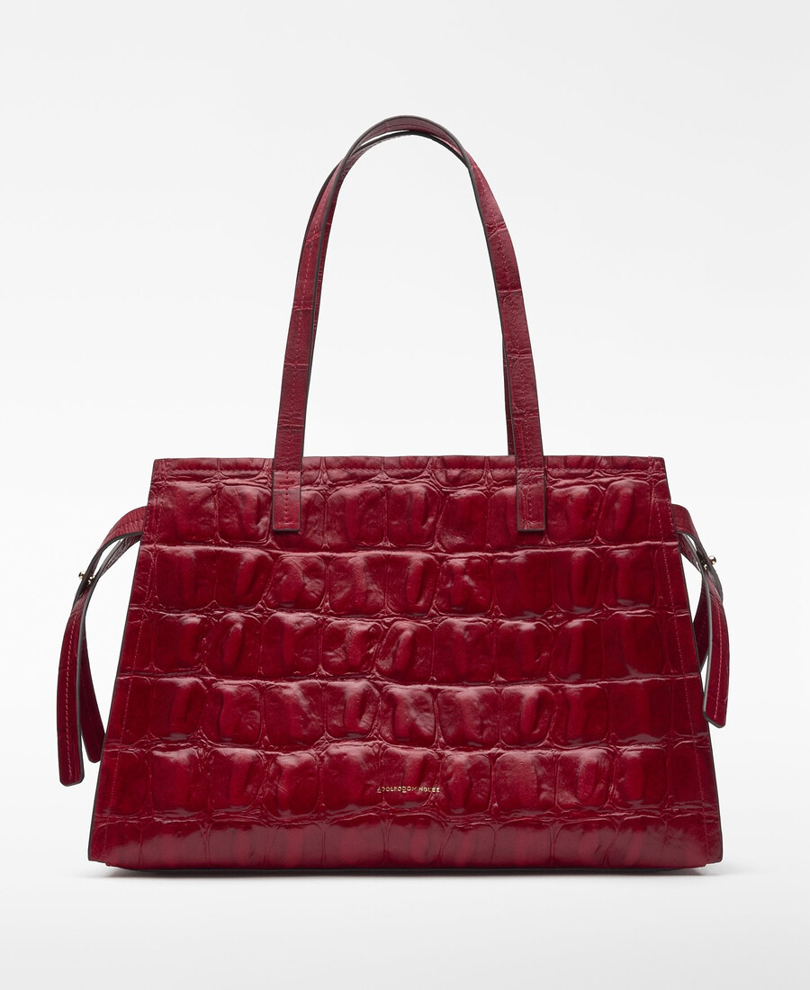 borsa da città donna in mica stampa coccodrillo