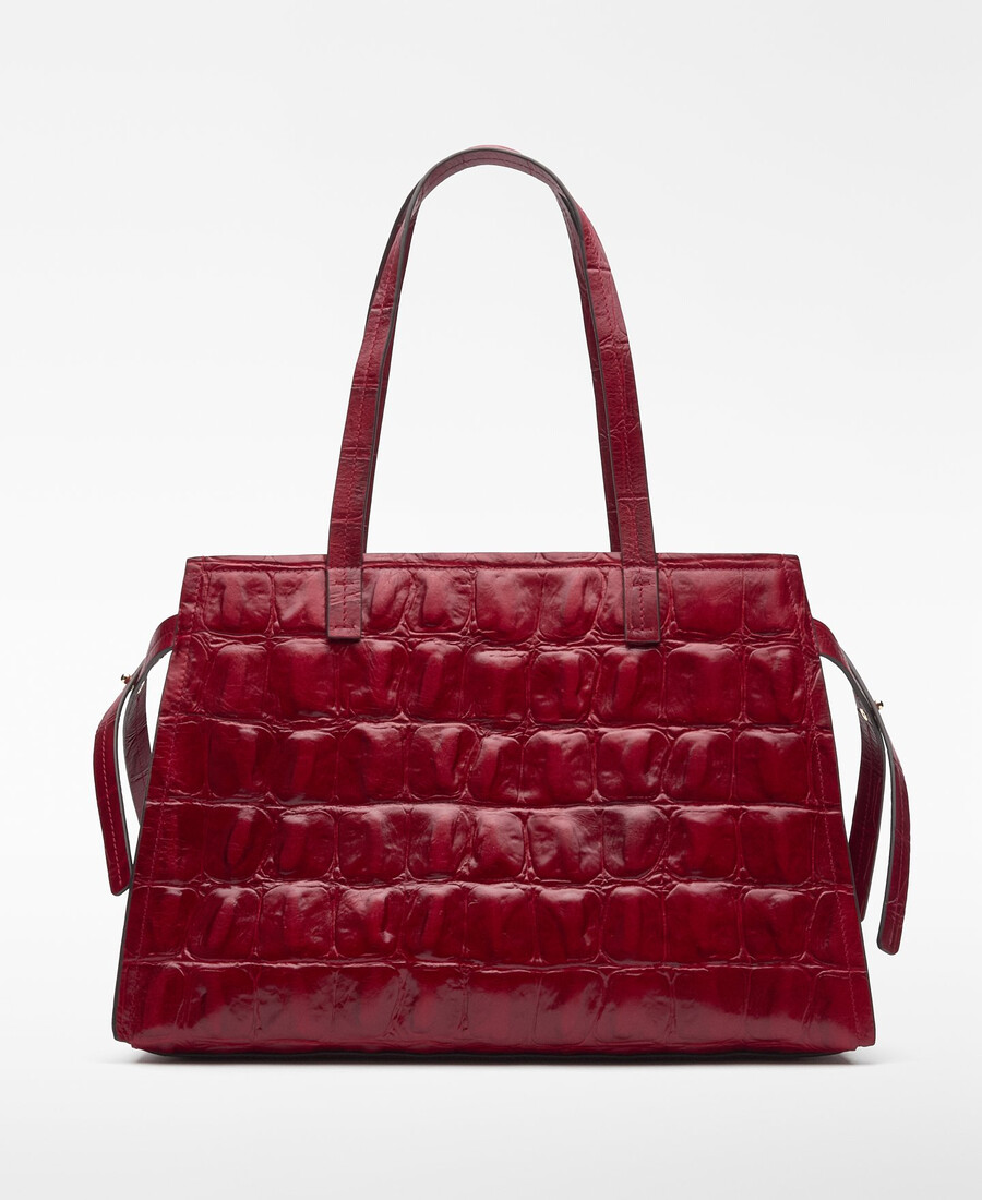 borsa da città donna in mica stampa coccodrillo
