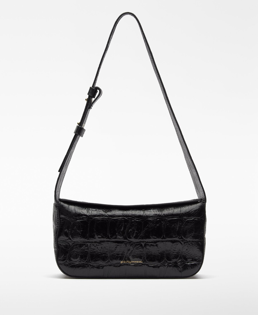 borsa a tracolla da donna in mica stampa coccodrillo
