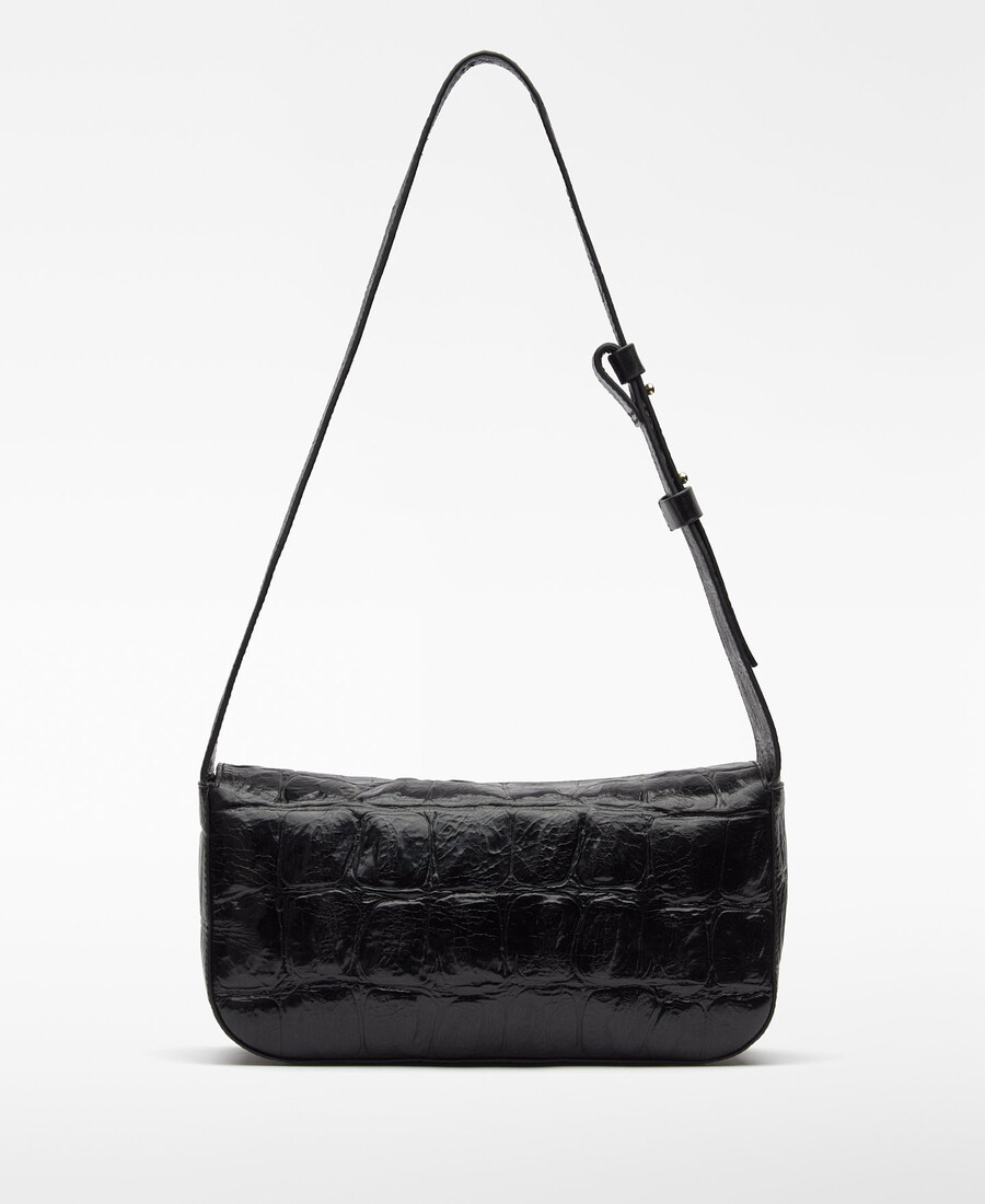 borsa a tracolla da donna in mica stampa coccodrillo