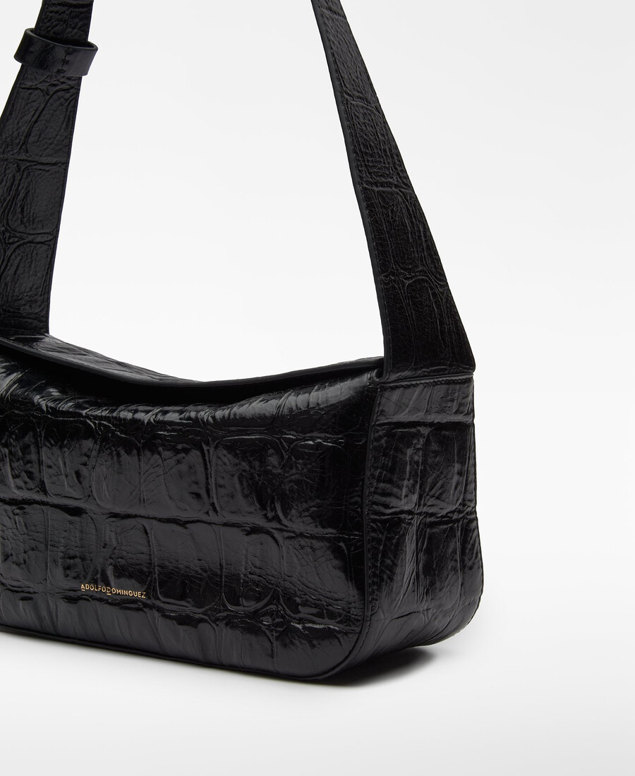 borsa a tracolla da donna in mica stampa coccodrillo