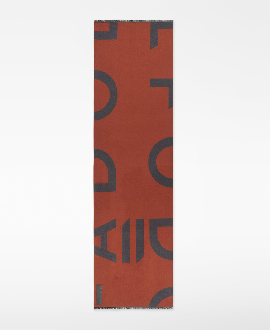 sciarpa bicolore jacquard maxi logo donna