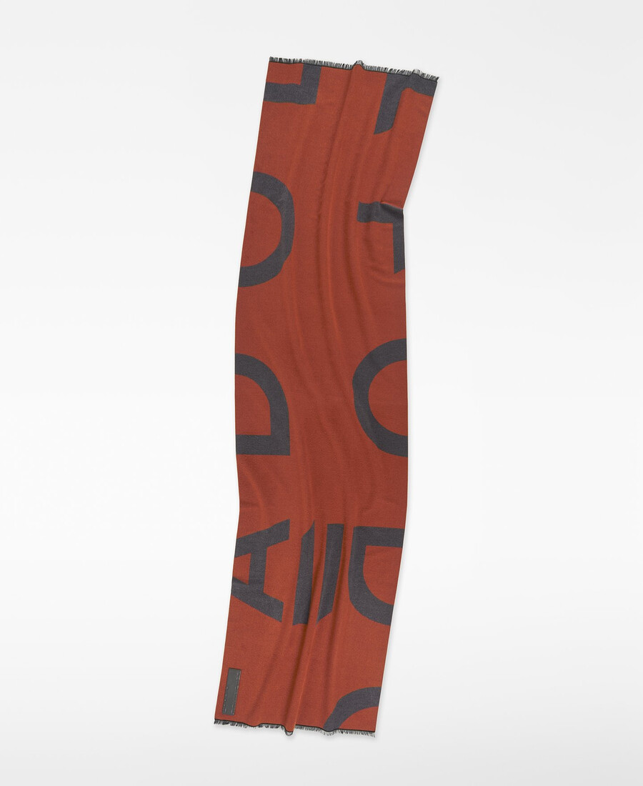 sciarpa bicolore jacquard maxi logo donna