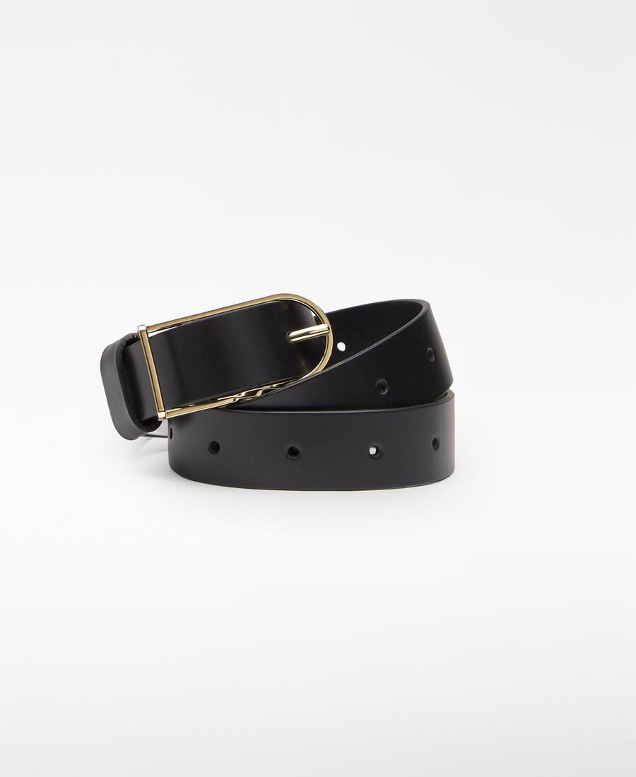 cintura nera in pelle da donna
