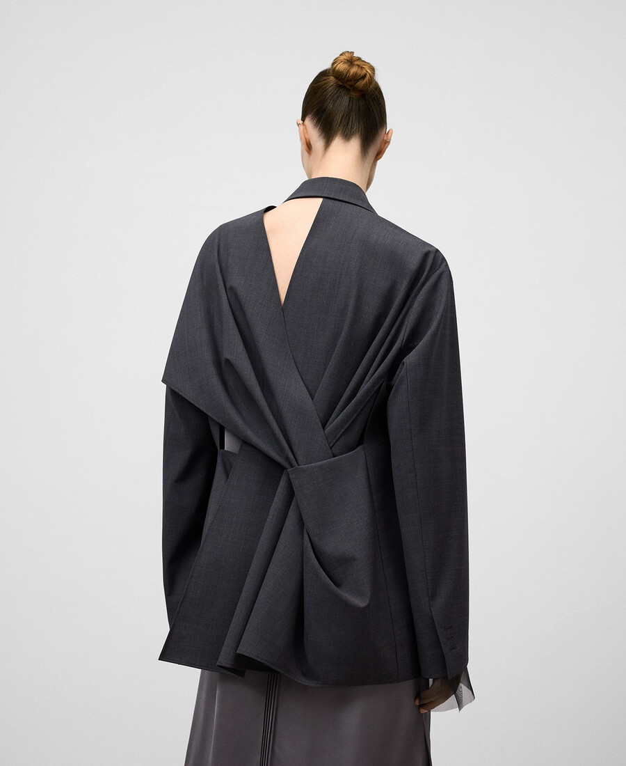 blazer con schiena incrociata donna