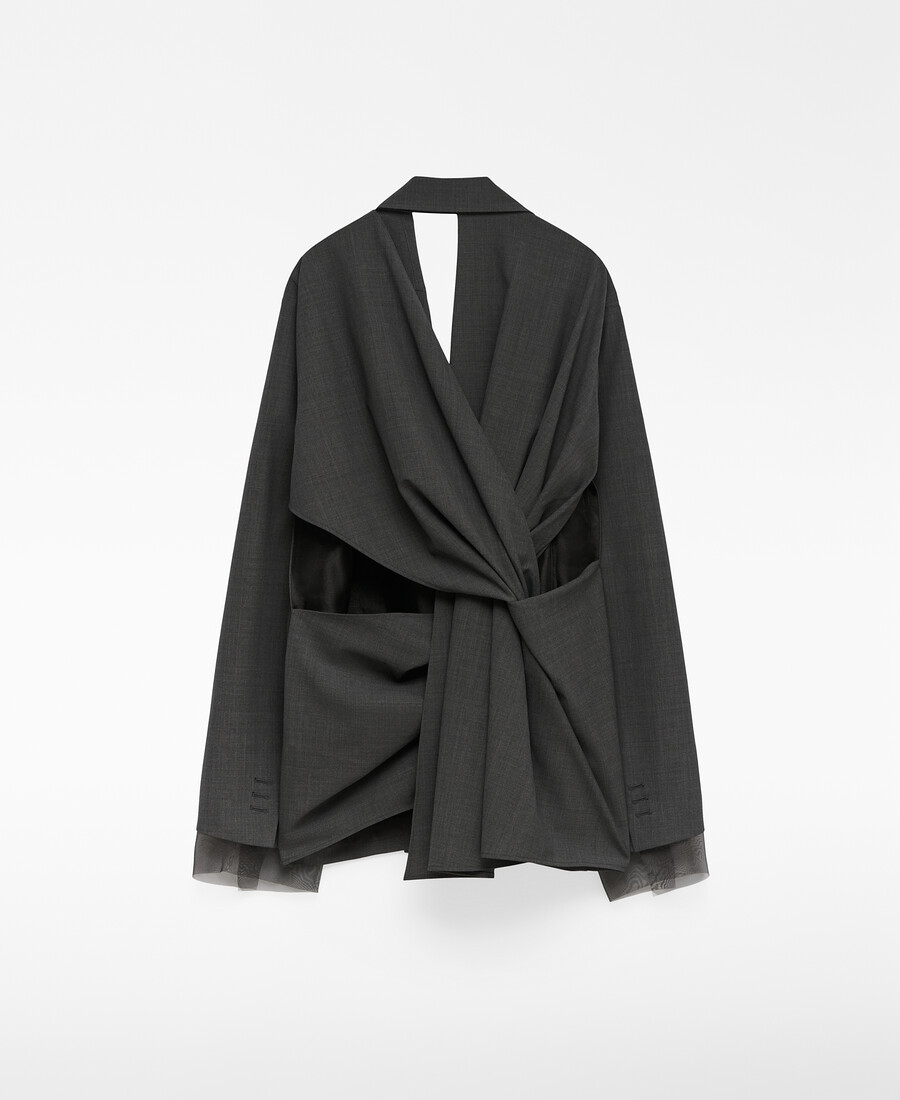 blazer con schiena incrociata donna