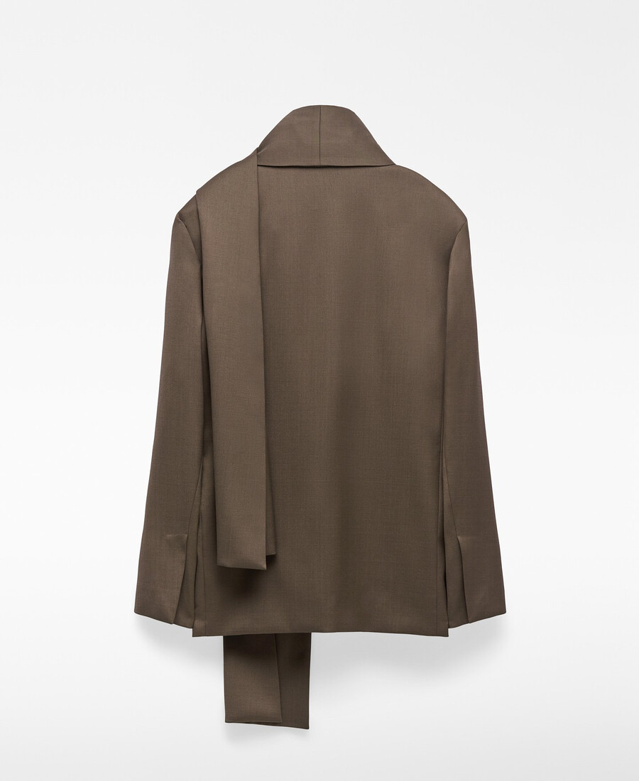 blazer sartoriale con collo a sciarpa da donna