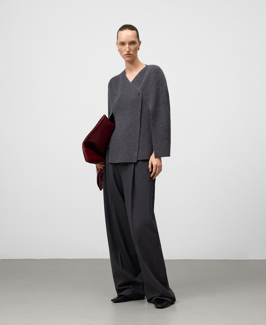 mantella avvolgente in lana merino da donna