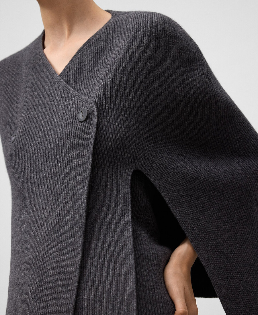 mantella avvolgente in lana merino da donna
