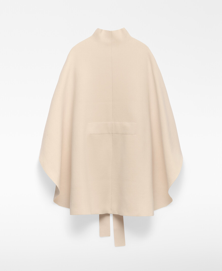 mantella in maglia con cintura donna