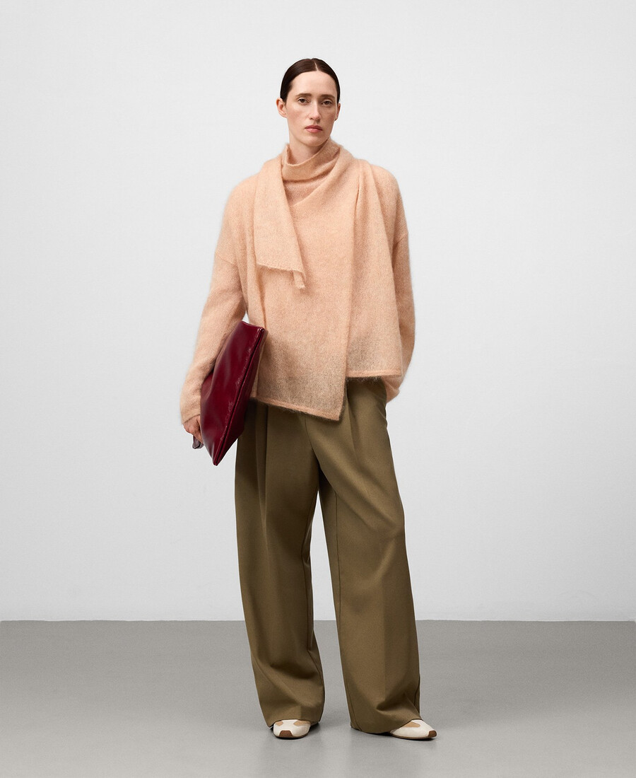 cardigan in maglia con collo a sciarpa da donna