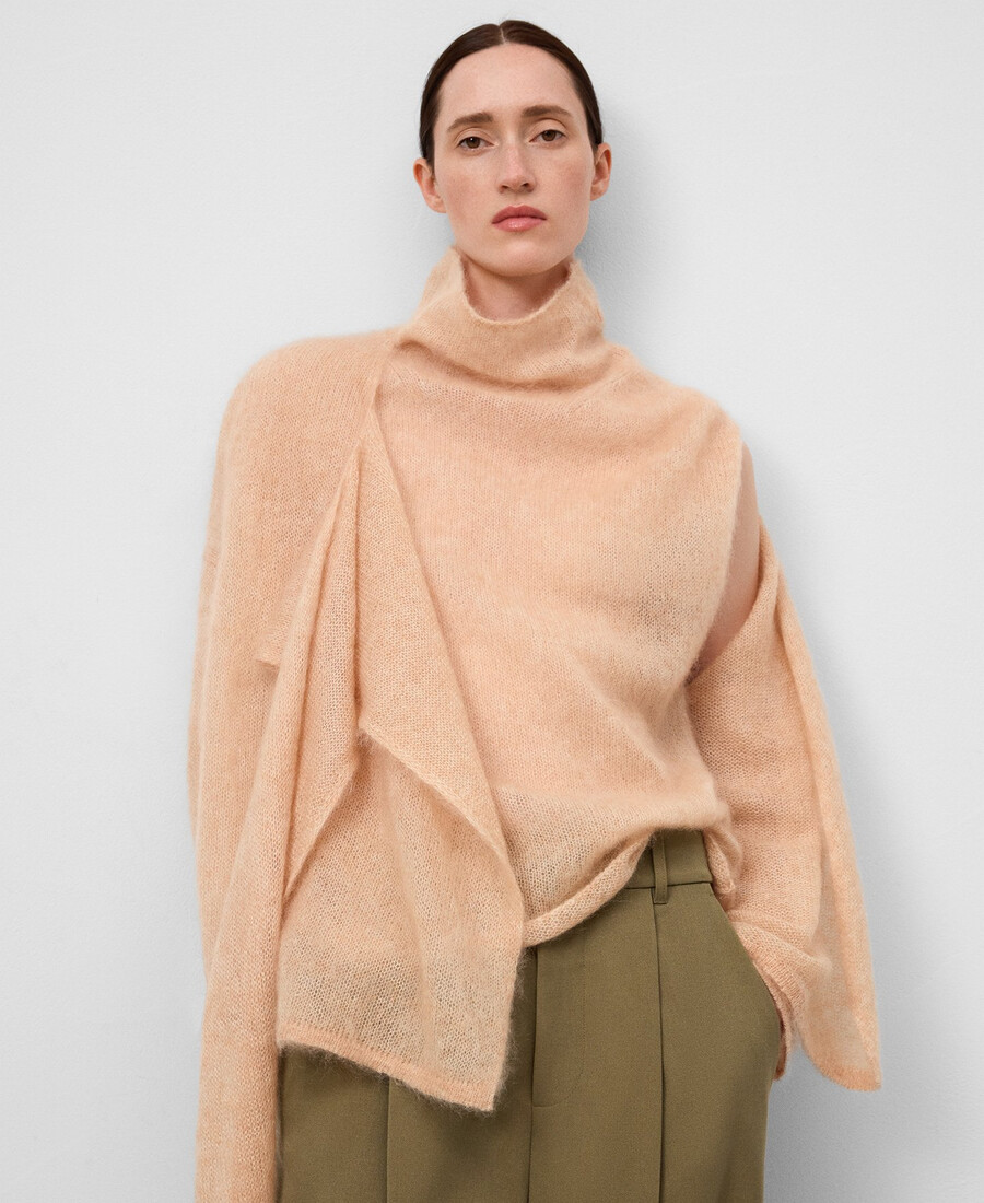 cardigan in maglia con collo a sciarpa da donna
