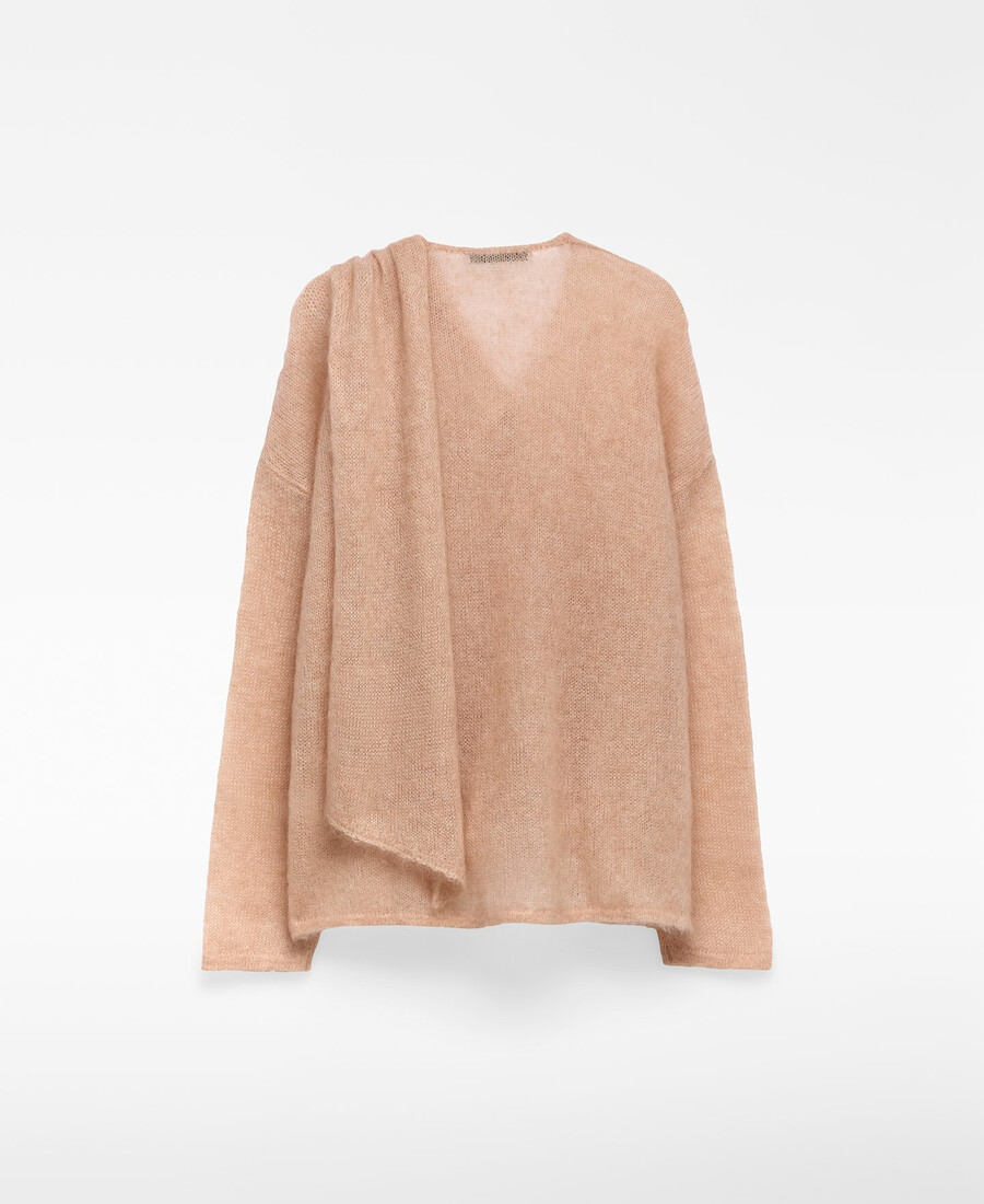 cardigan in maglia con collo a sciarpa da donna
