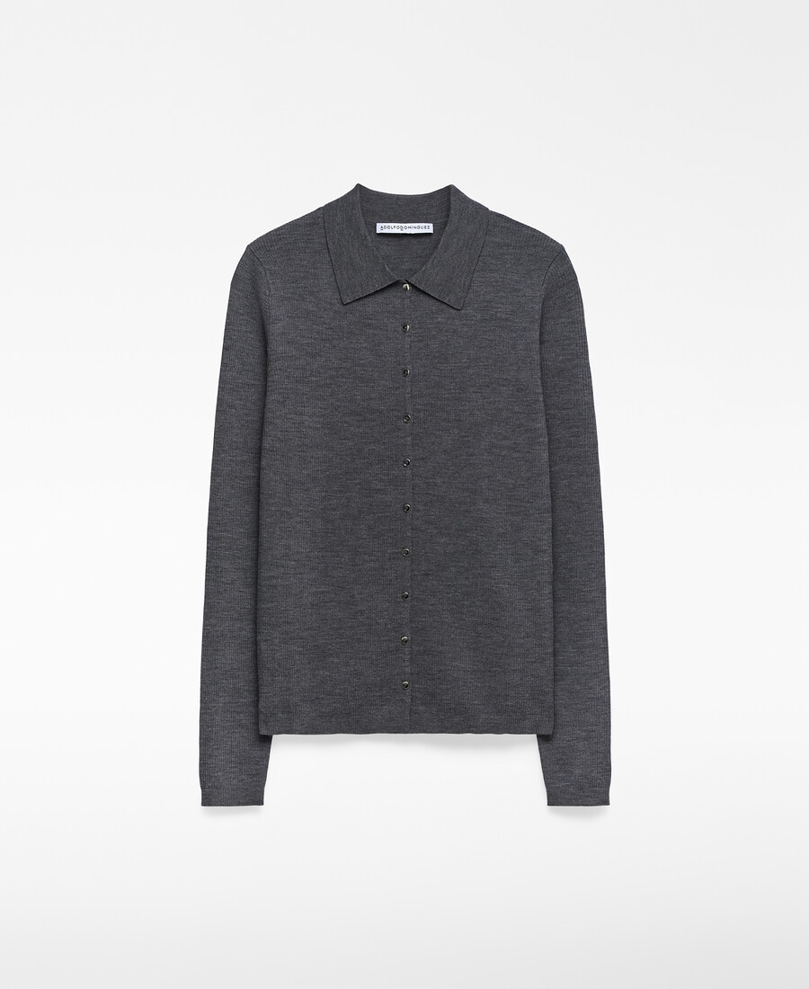 cardigan aderente in lana merino da donna
