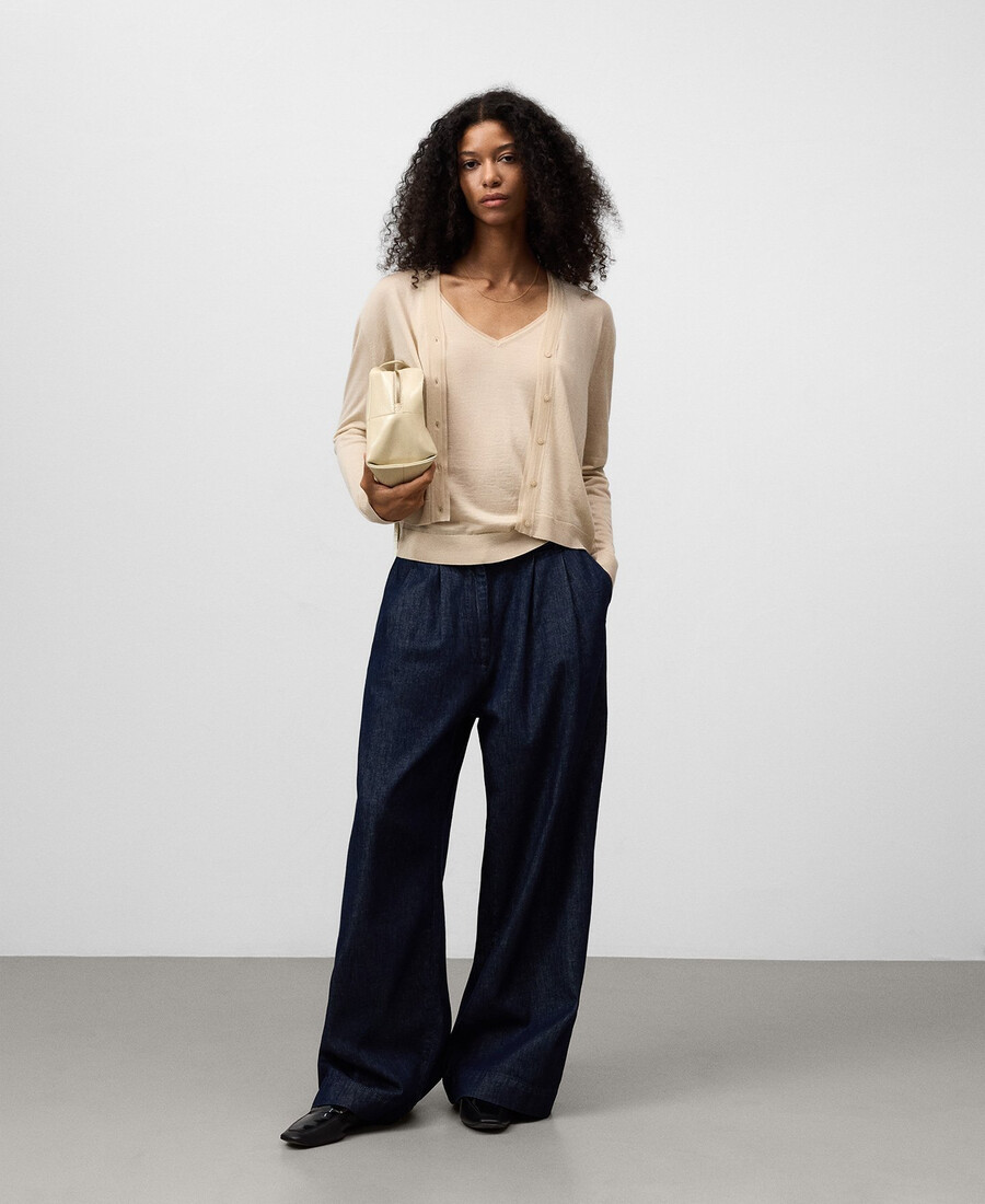 cardigan in maglia semitrasparente da donna