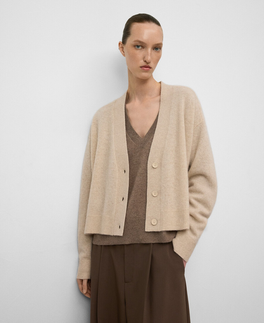 cardigan donna in cashmere con scollo a v