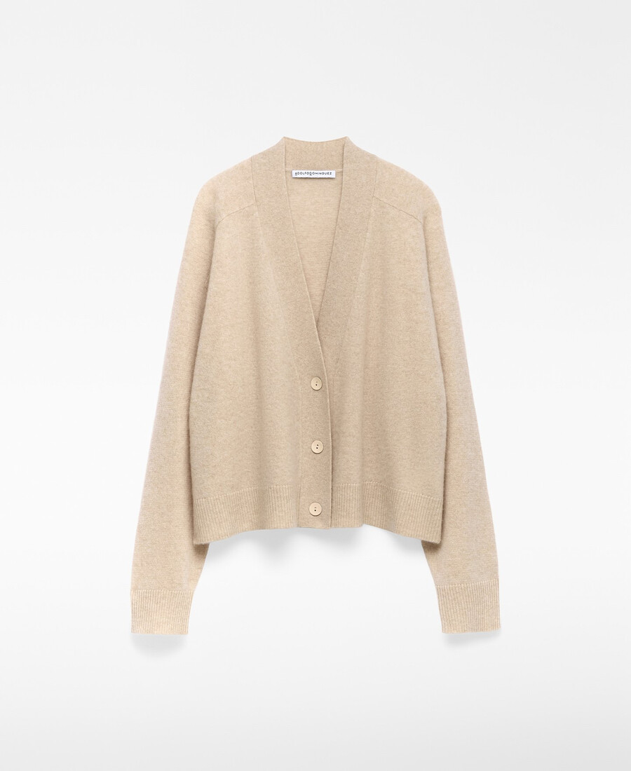 cardigan donna in cashmere con scollo a v