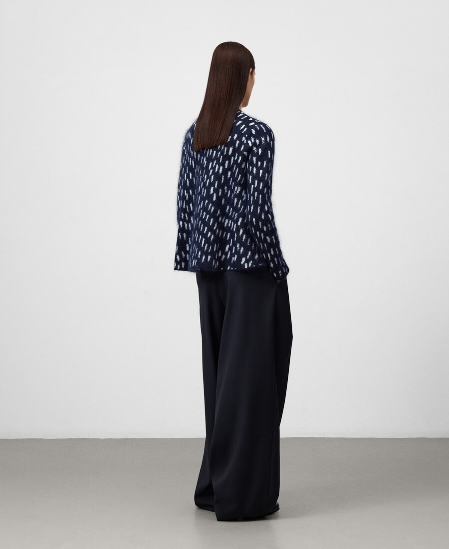 cardigan donna stampato in maglia jacquard