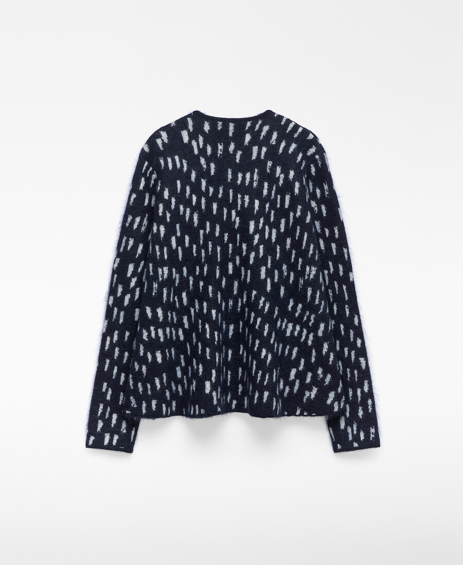 cardigan donna stampato in maglia jacquard