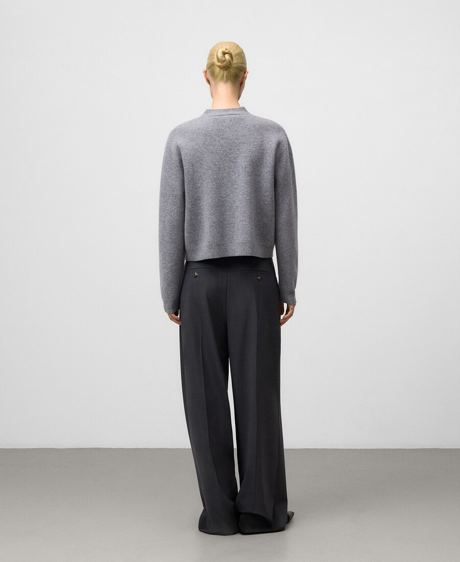 cardigan corto in lana da donna