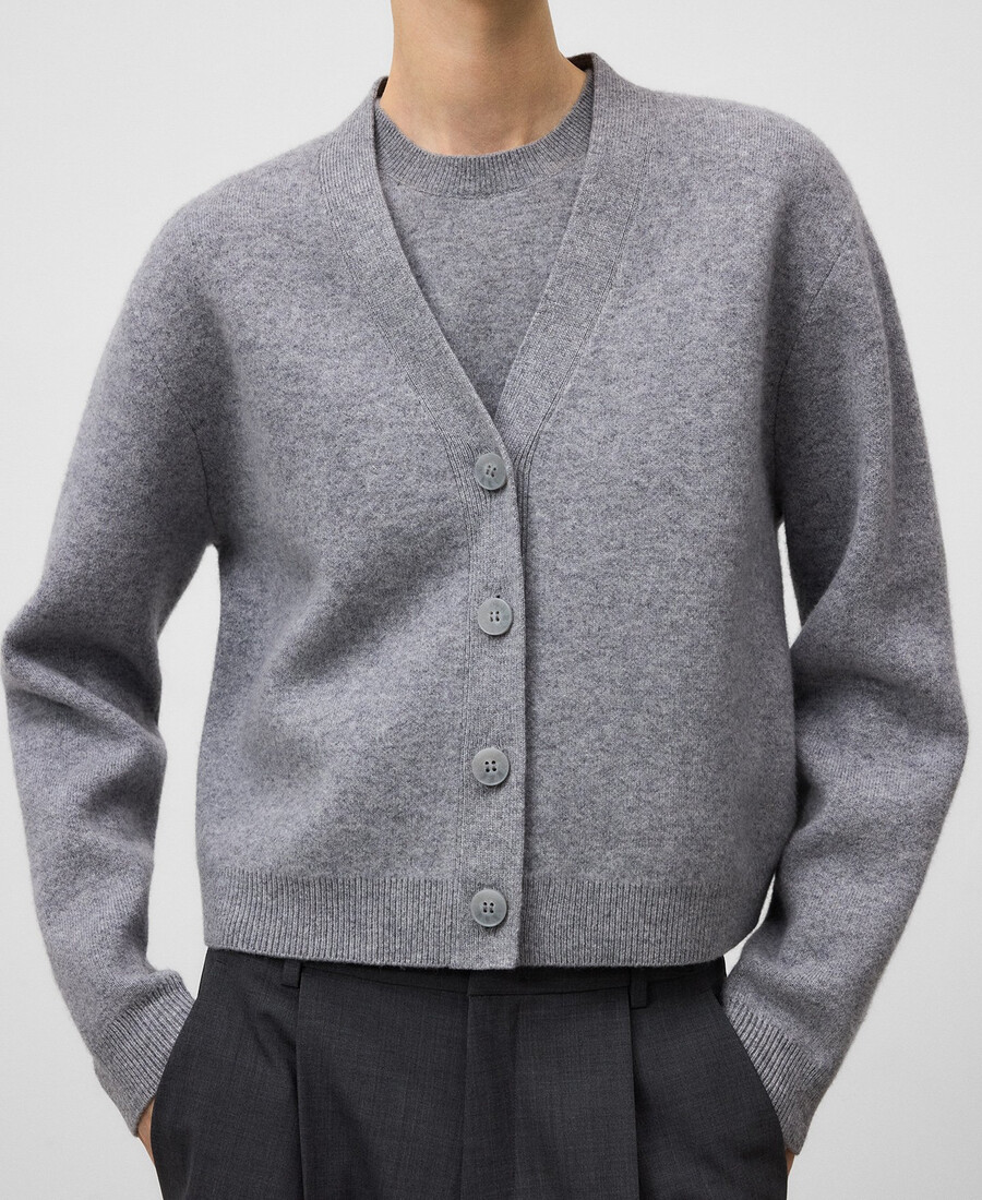 cardigan corto in lana da donna