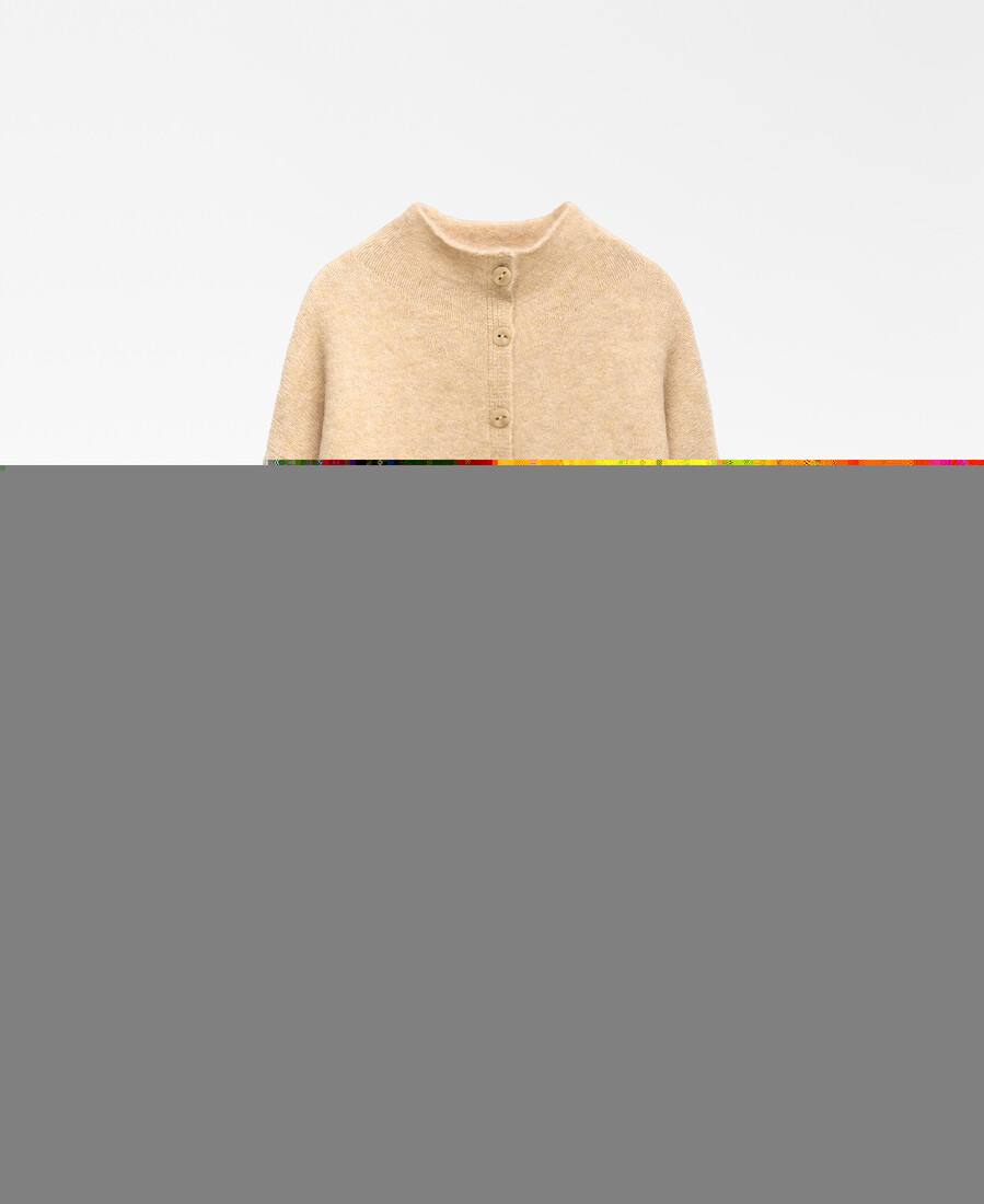 cardigan in maglia con collo a imbuto da donna