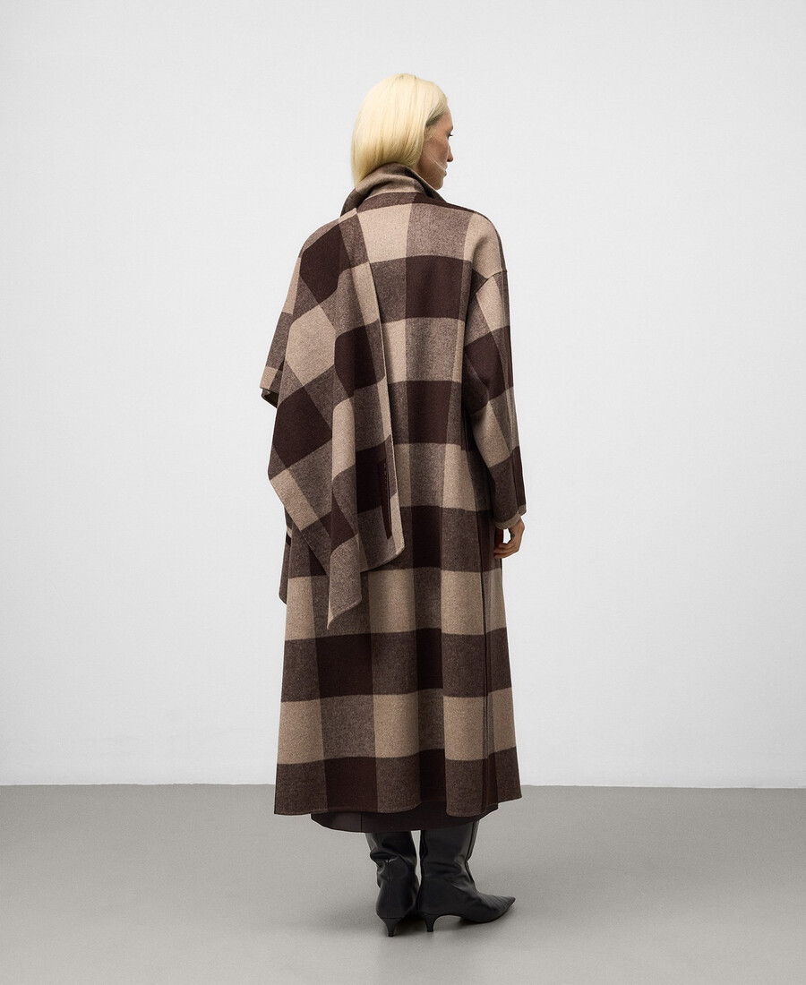 cappotto donna a quadri double face