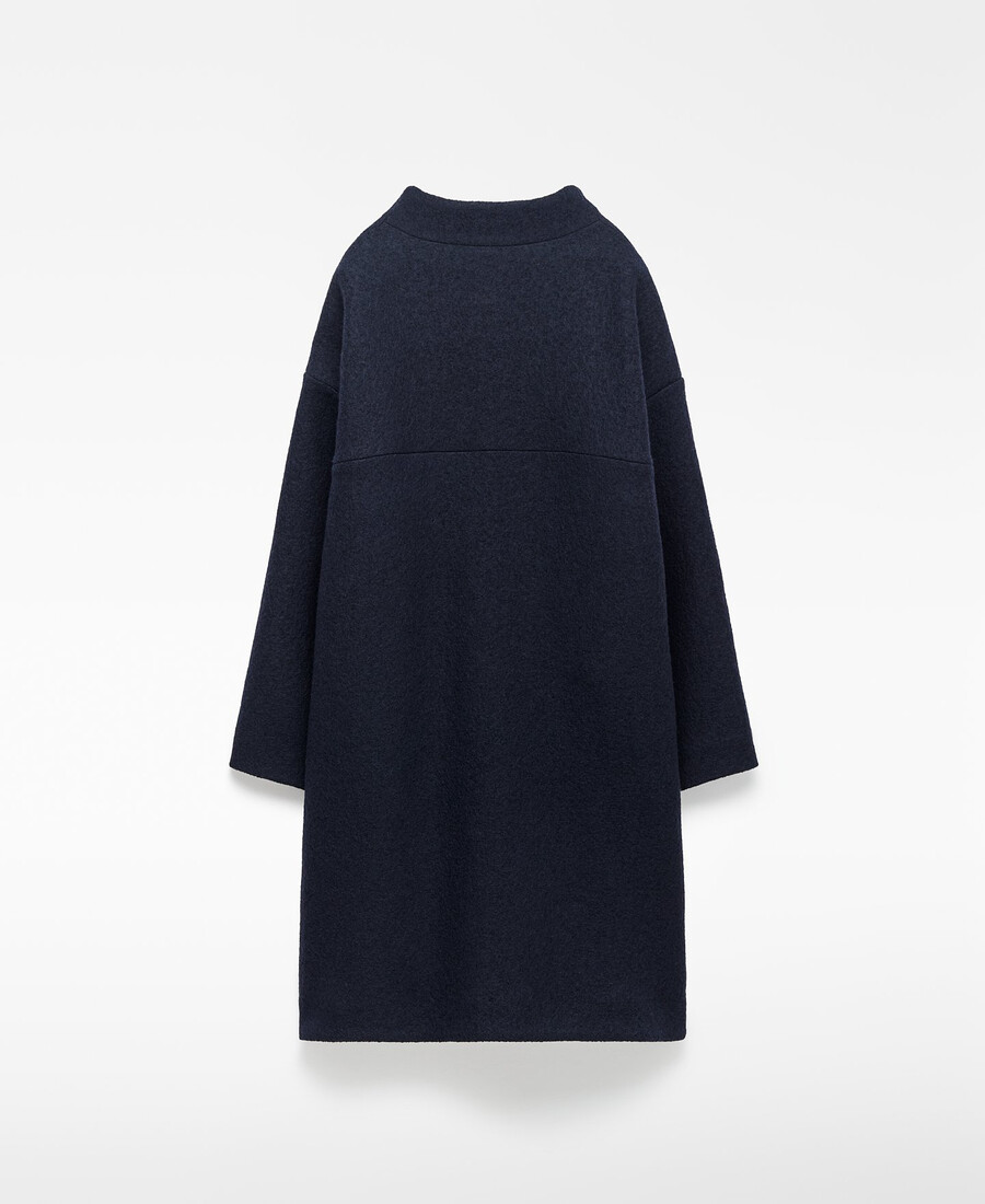 cappotto lungo con collo a imbuto da donna