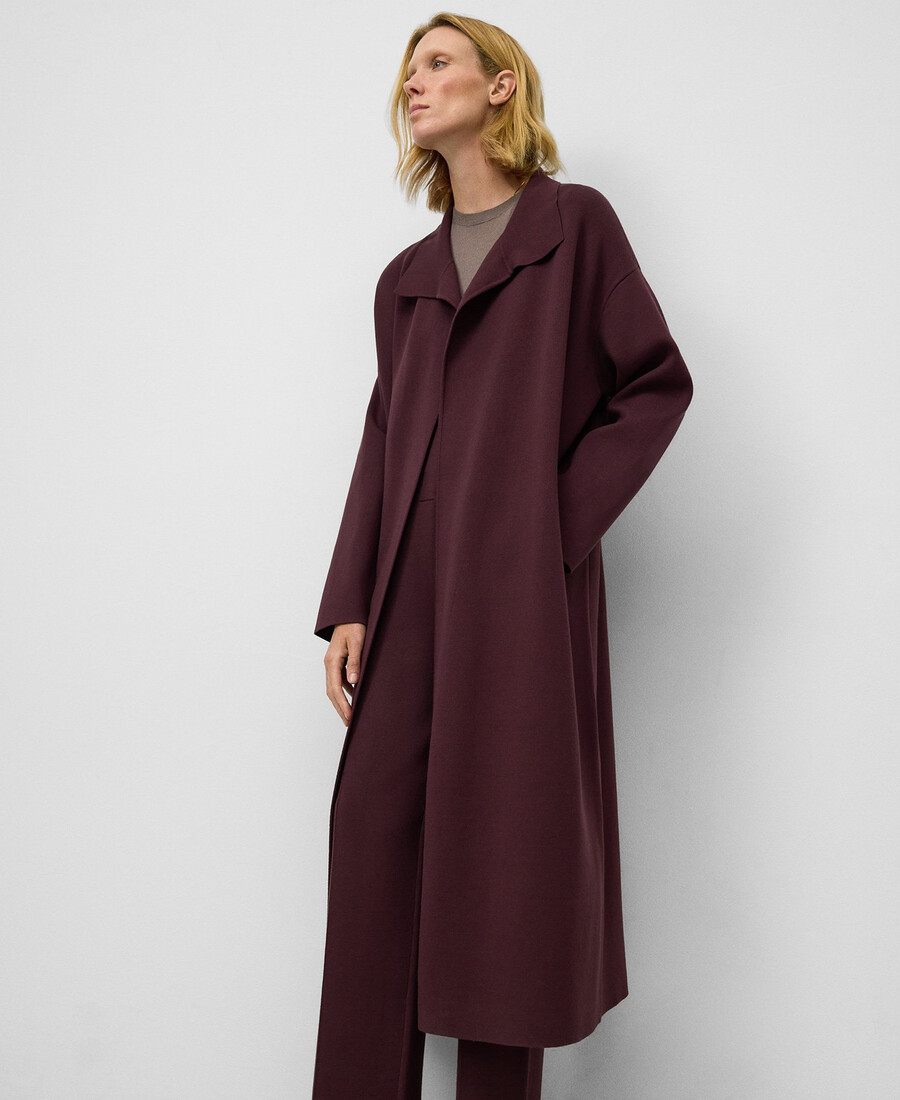 cappotto lungo in maglia da donna
