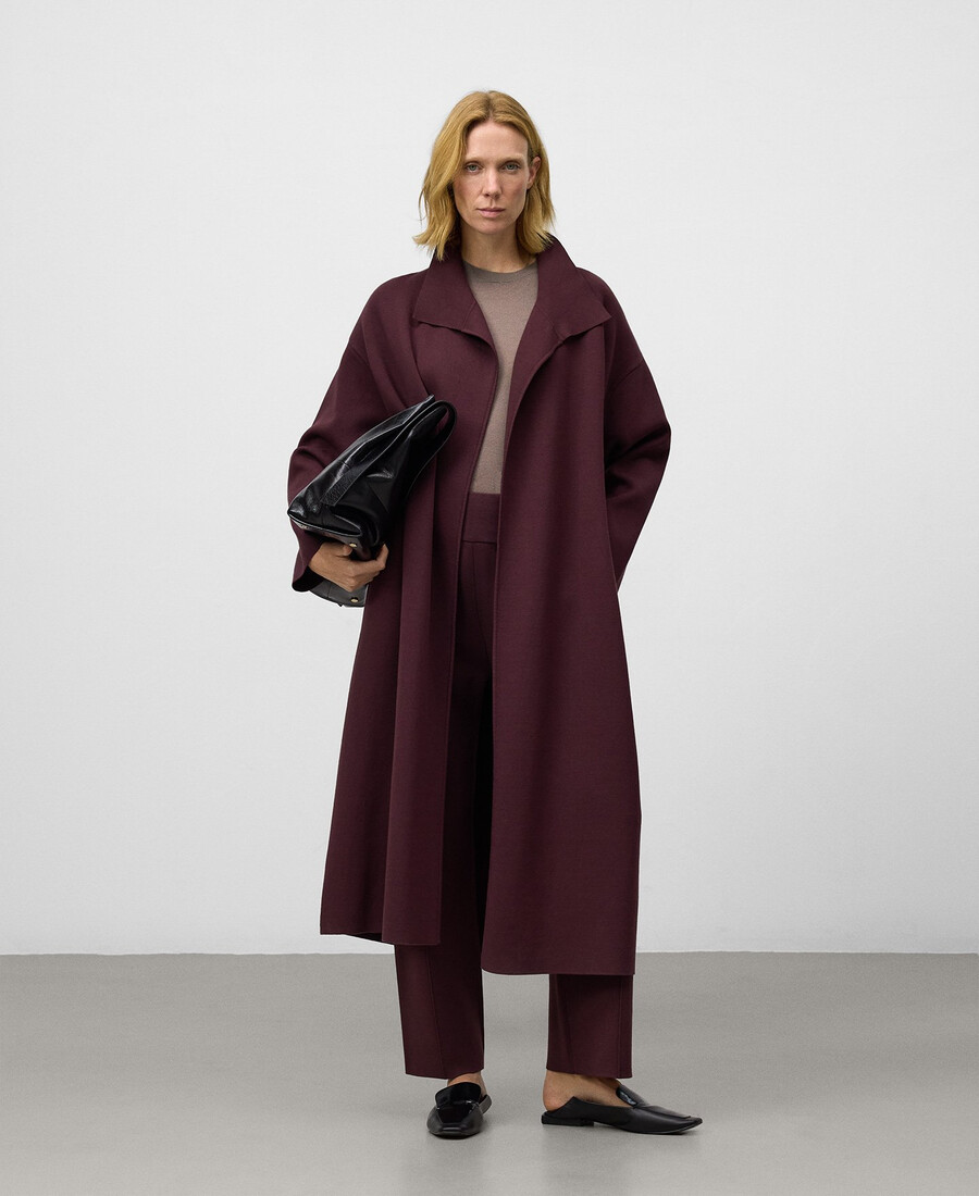 cappotto lungo in maglia da donna