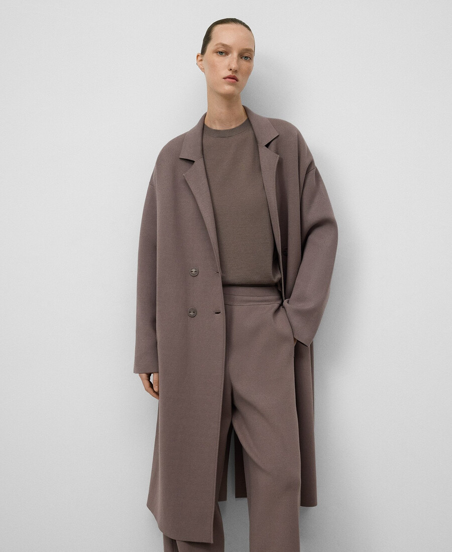 cappotto lungo in maglia da donna