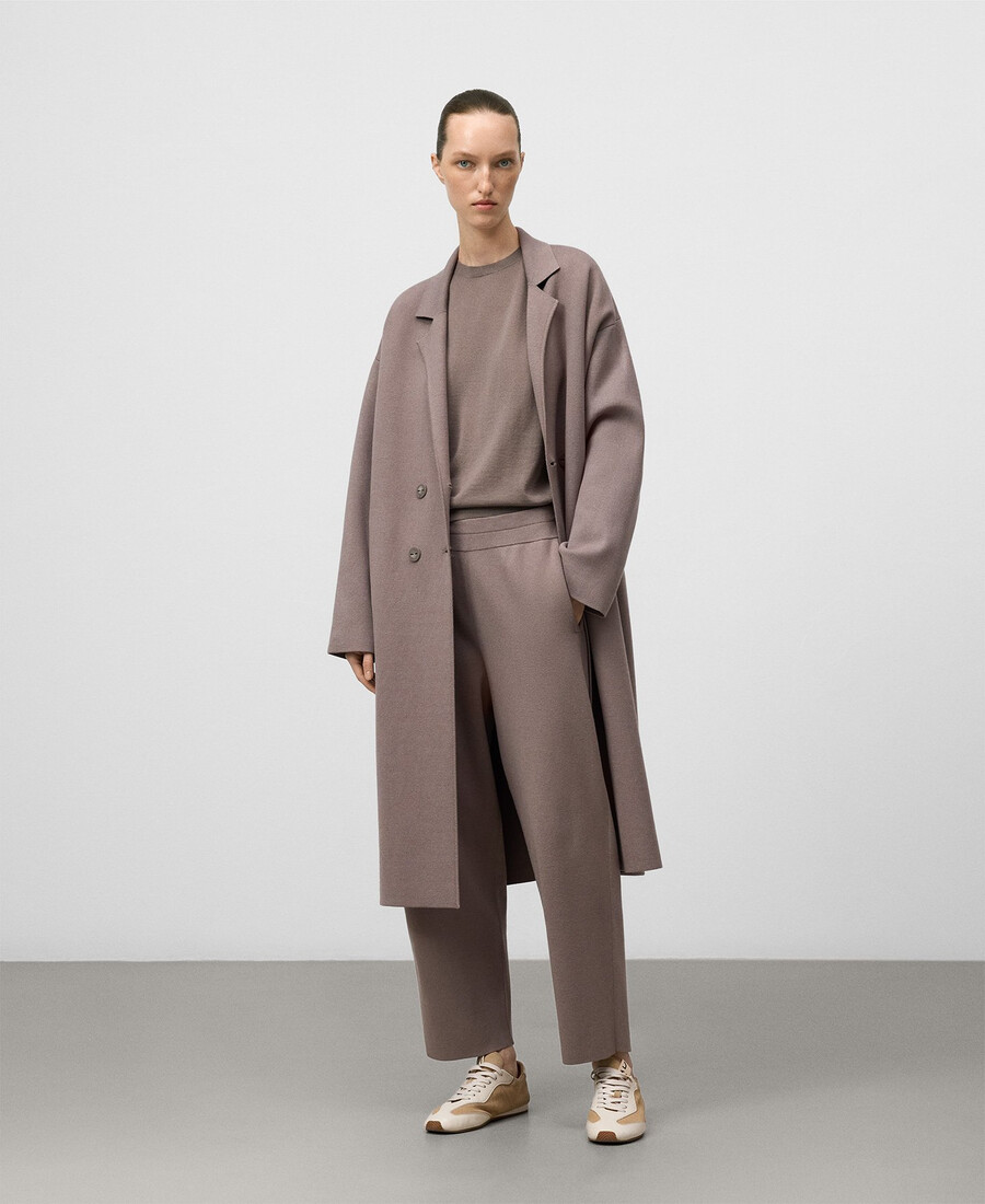cappotto lungo in maglia da donna