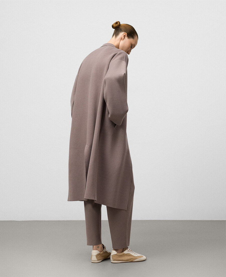 cappotto lungo in maglia da donna