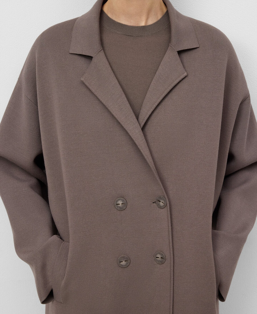 cappotto lungo in maglia da donna