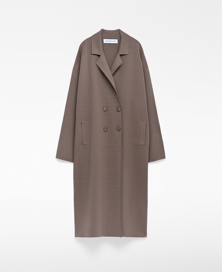 cappotto lungo in maglia da donna